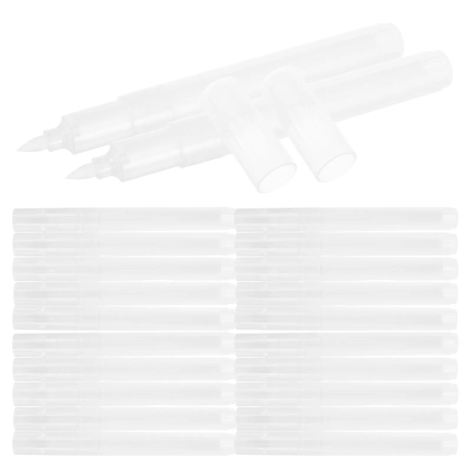 

20Pcs Empty Refillable Paint Markers Clear Barrel Fine Tip Reusable Marker Pens for Sketching Graffiti Art School Office Craft