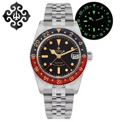 IPOSE IX&DAO Watch Fans of 6542 GMT NH34 Automatic Mechanical Watches Sapphire C3 Luminous Stainless Steel Waterproof 100m