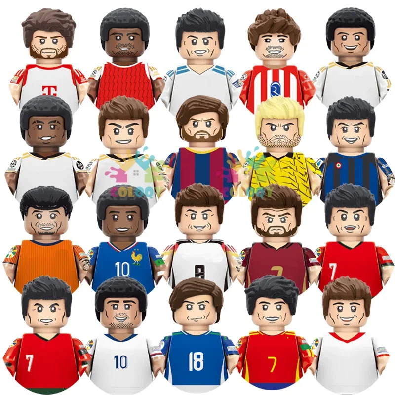 New Kids Toys Football Stars Building Blocks Sport Player Football Ball King Mini Action Figures Toys For Boys Christmas Gifts