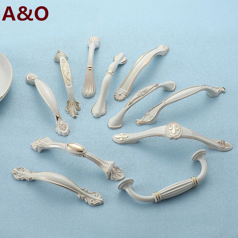 Handles Drawer Cabinet Furniture Kitchen Handles for Cabinet Knob Door Drawer Furniture Kitchen Knob European style Ivory White