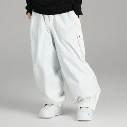 2025 Winter Warm Men Ski Snow Pants Waterproof Sport Women Loose Mountain Female Skiing Overalls Snowboard Tracksuit New Clothes