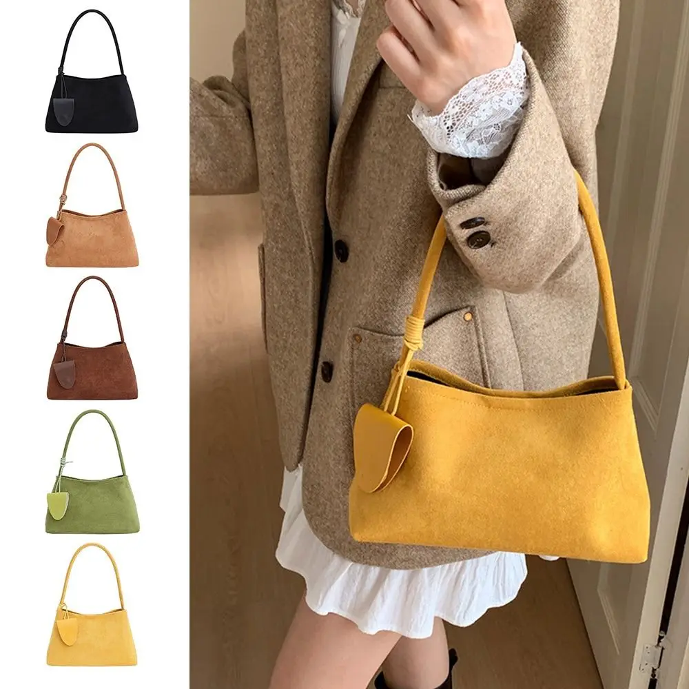 Trendy Multicolor Shoulder Bag PU Frosted Underarm Bag Comfortable Handle Large Capacity Tote Bag Commutting