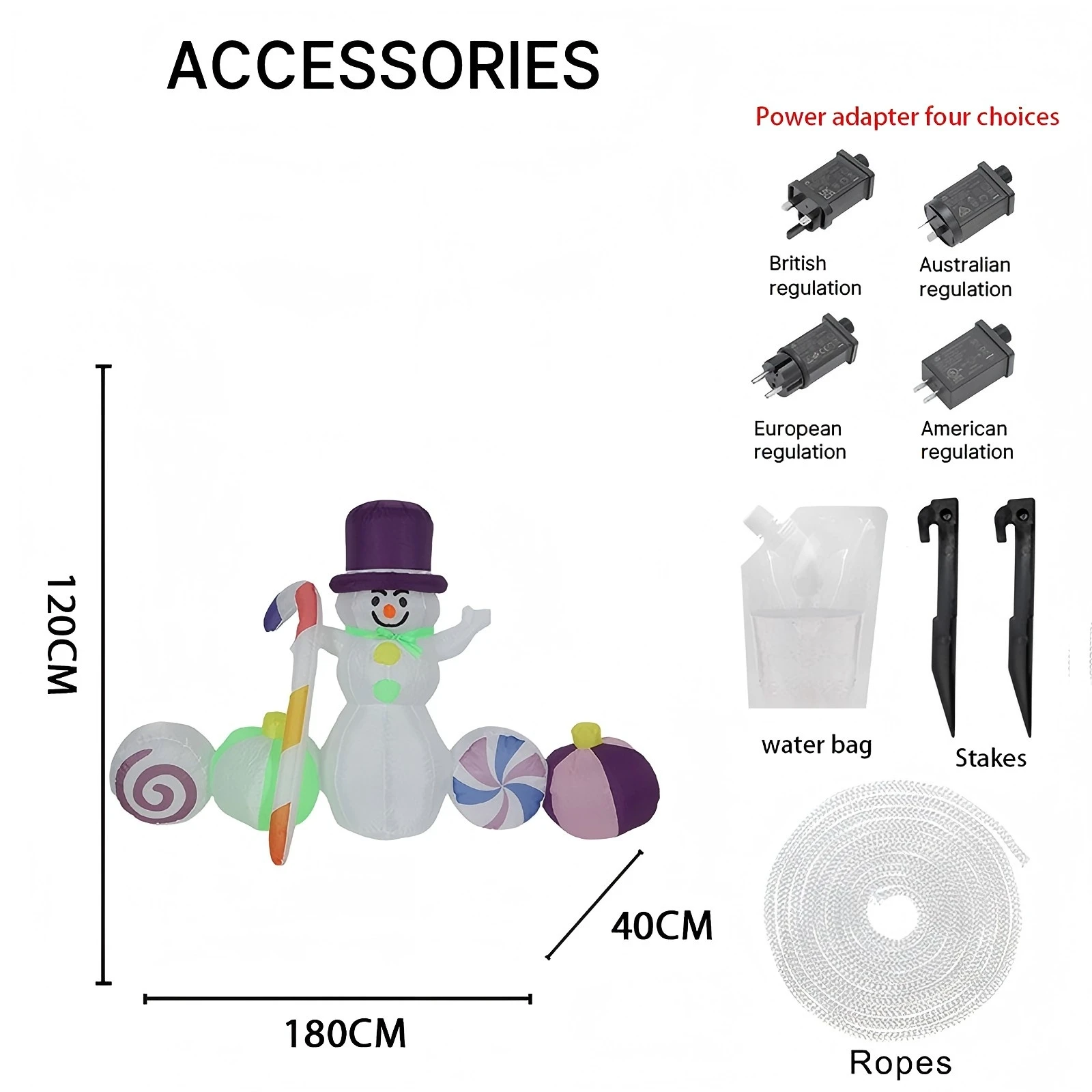 5.91FT ألعاب قابلة للنفخ ثلج الحلوى الديكور ساحة عيد الميلاد مع LED مضاءة الحديقة المنزل حفلة في الهواء الطلق عطلة عيد الميلاد ديكور للعائلة