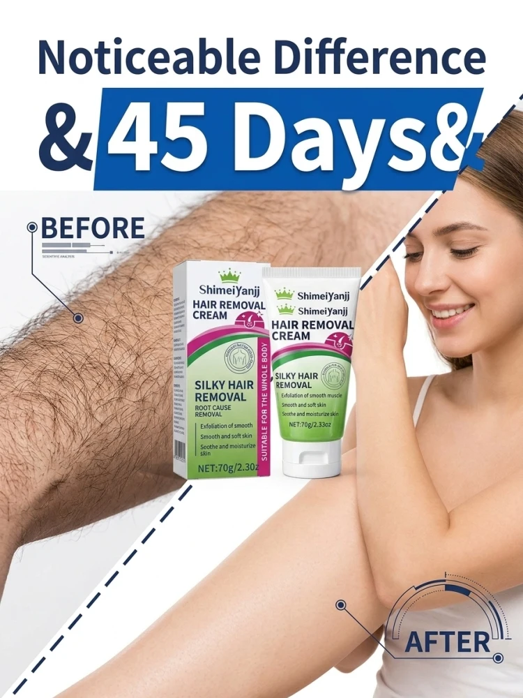Hair Removal Cream, Gentle Body Depilatory Cream, Soften Body Hair Deeply, Keep Skin Moist & Hydrated, Smooth Skin Texture, Easy to Rinse Off for Body Use