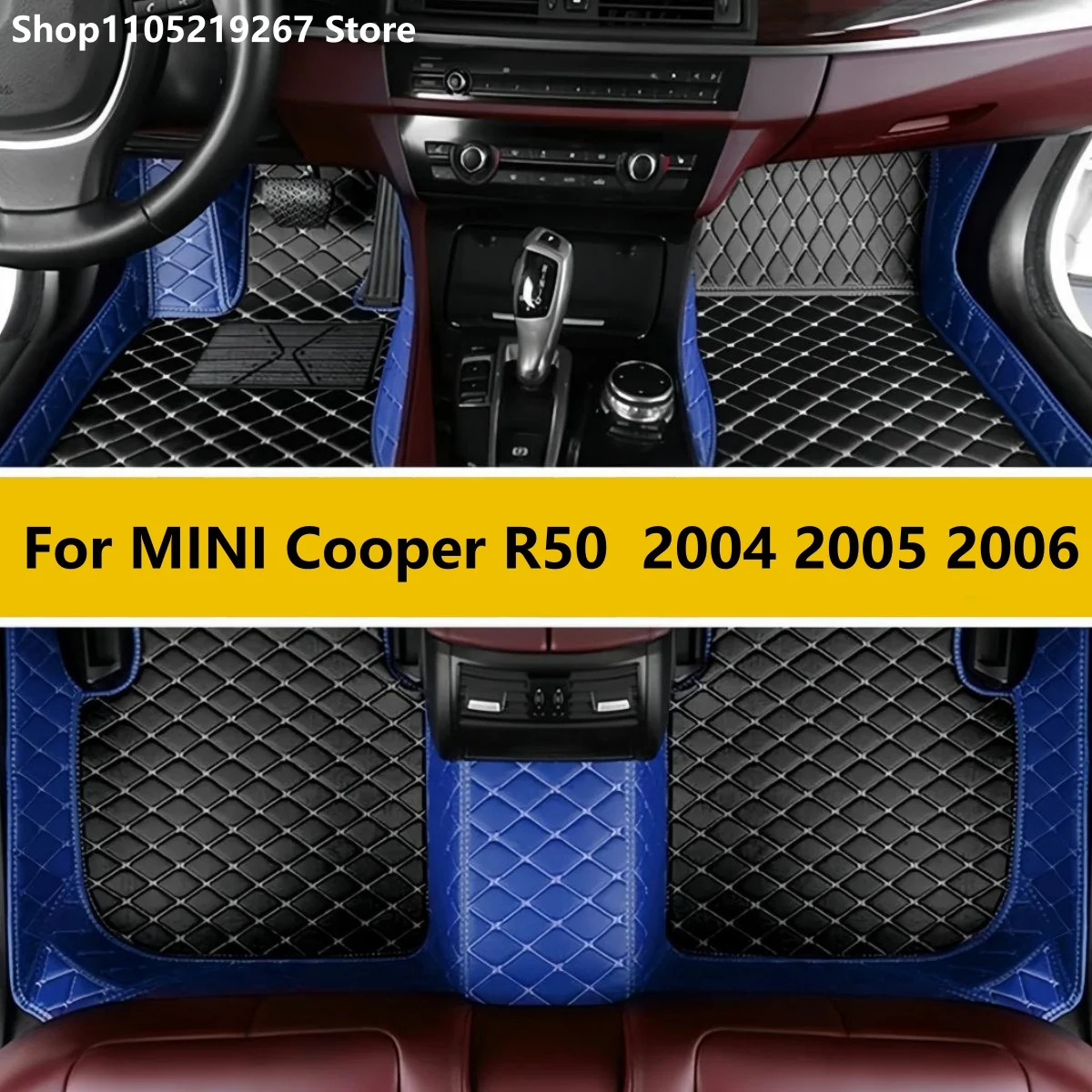 

Custom Automotive Car Floor Mats For MINI Cooper R50 2004 2005 2006 Auto Luxury Leather Car Mats Full Coverage