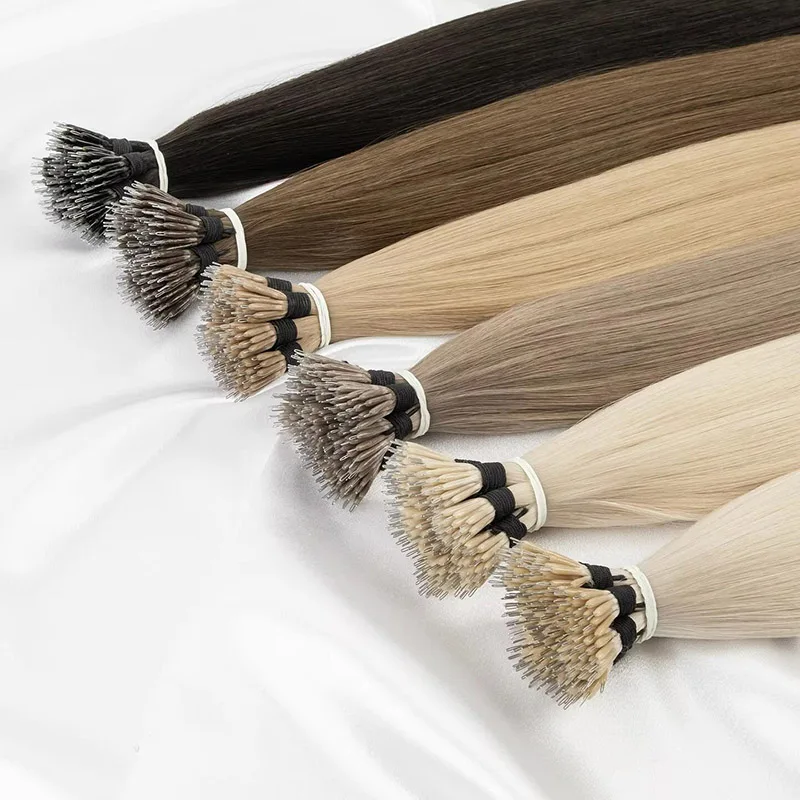 مستقيم حلقات نانو شعر بشري حقيقي ملحقات البرازيلي ريمي خرز دقيق الحجم حلقة الشعر التمديد الذهبي 613 الشعر السميك #2