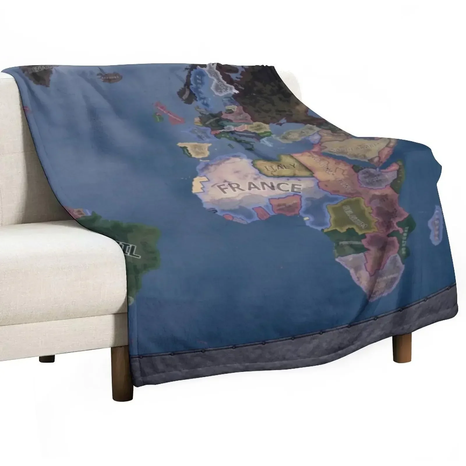 Hearts of Iron 4 Map Throw Blanket Polar Flannel Kid'S Blankets