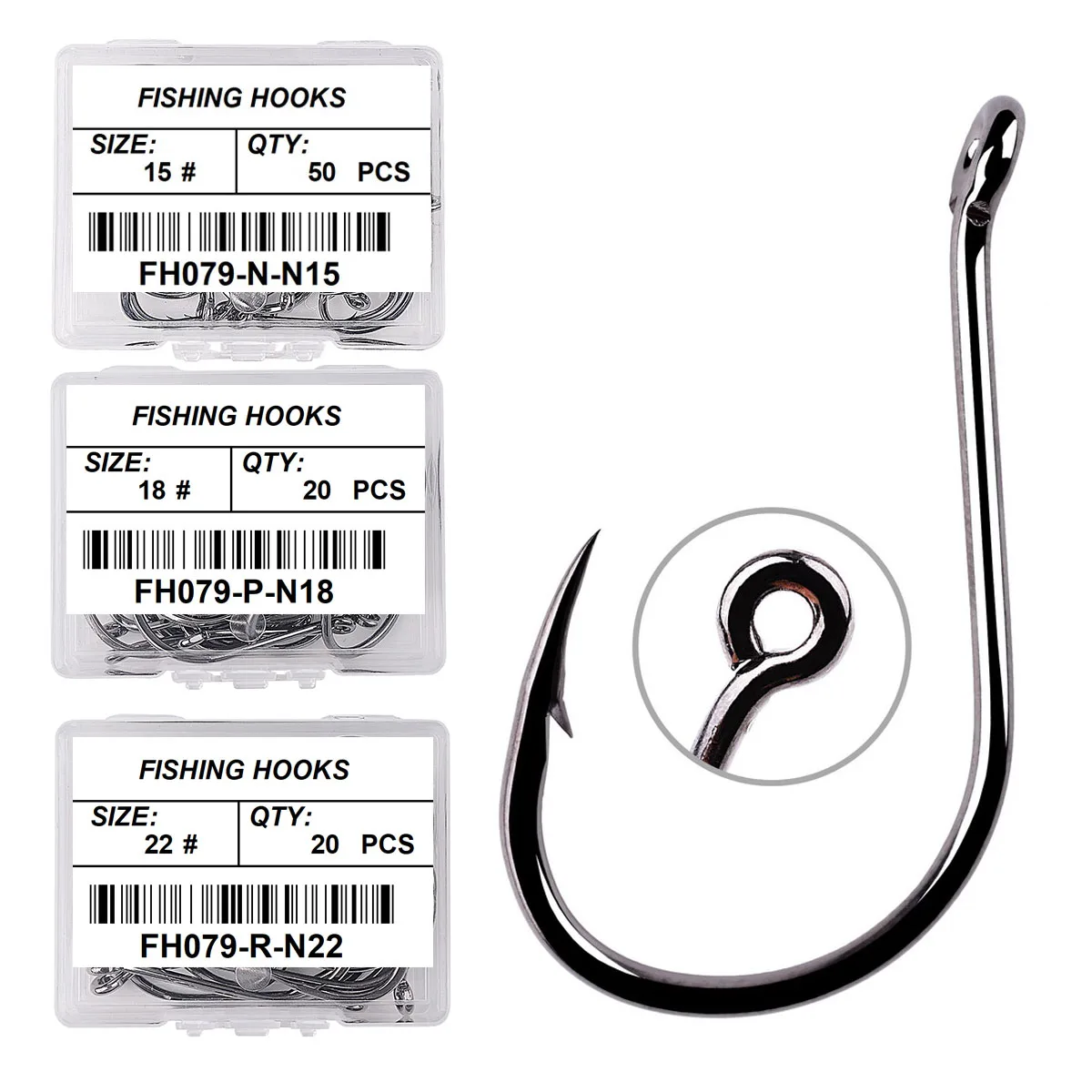 20-50pcs/box 2#-22# High Carbon Steel Barbed Sharp Fishing Hooks Saltwater Freshwater Hook Set Fishing Tackle Box Accessories