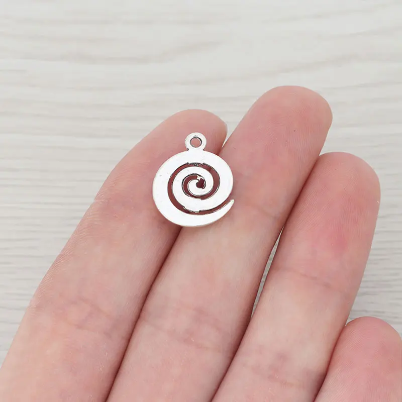 30 x Tibetan Silver Vortex Swirl Spiral Charms Pendants for DIY Necklace Bracelet Jewelry Making Findings Accessories 19x15mm