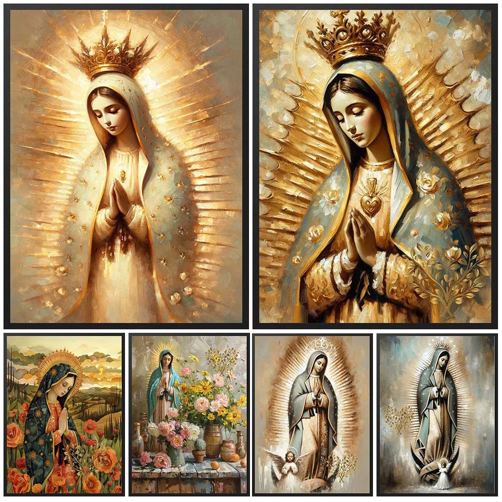 

The Virgin Mary Christianity Gospel Religion Wall Pictures For Church Room Decor Poster Wall Art Canvas Painting Unframed