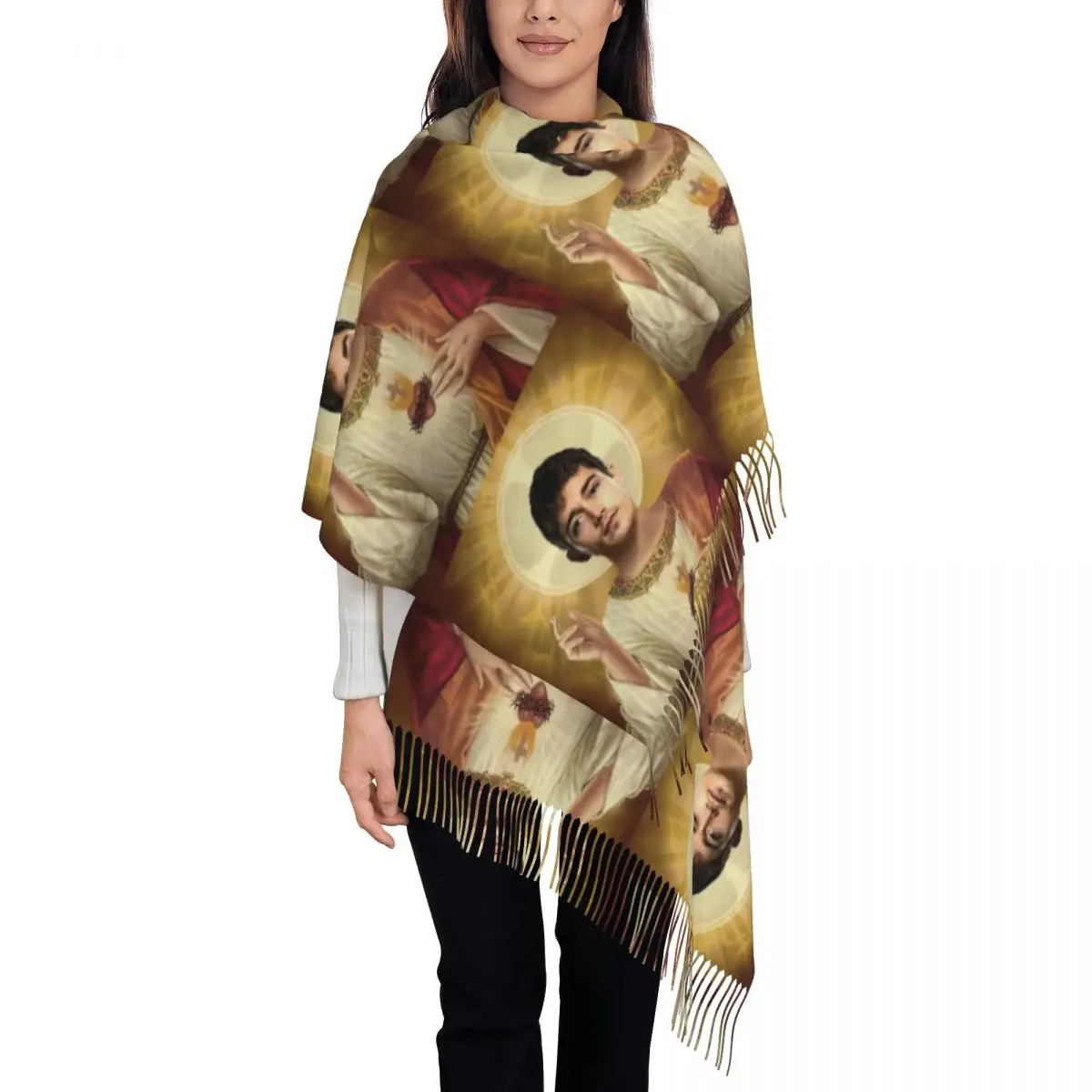 Jesus Biblical References Scarf Tassel Scarves for Women Soft Warm Shawls and Wraps Long Fall Winter Shawl Wrap