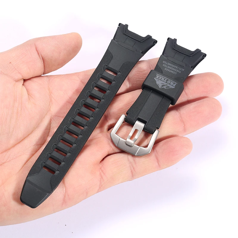 Watch Accessories For Casio PRW1300 PAW1300 PRG110Y Watch Band Men Resin Replacement Strap Sport Waterproof Rubber Bracelet