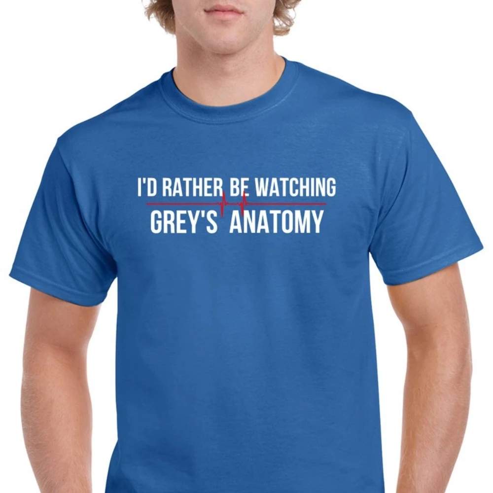 رمادي تشريح تي شيرت رمادي سلون التذكاري أفضل أن أشاهد تي شيرت مطبوع امرأة رجل خمر تي شيرت التلفزيون القطن قصير الأكمام