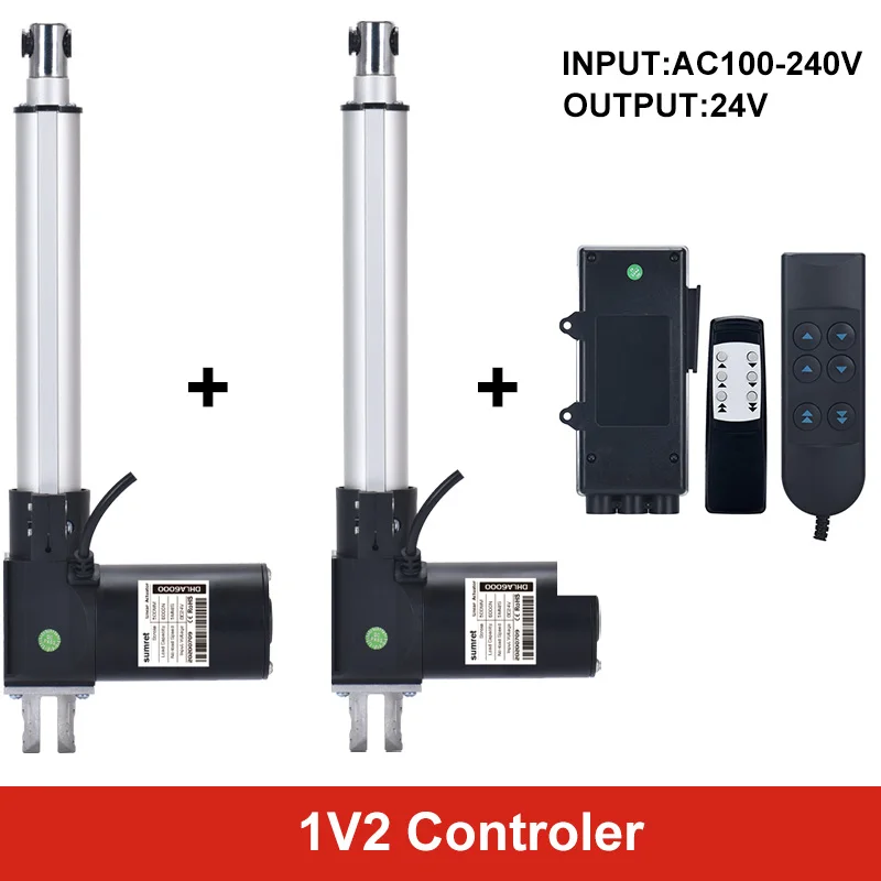 450mm Stroke Linear Actuator Heavy Duty Electric Lift Motor DC 12V 24V With RF Controler Kit Set WIFI eWelink APP Control 2pcs