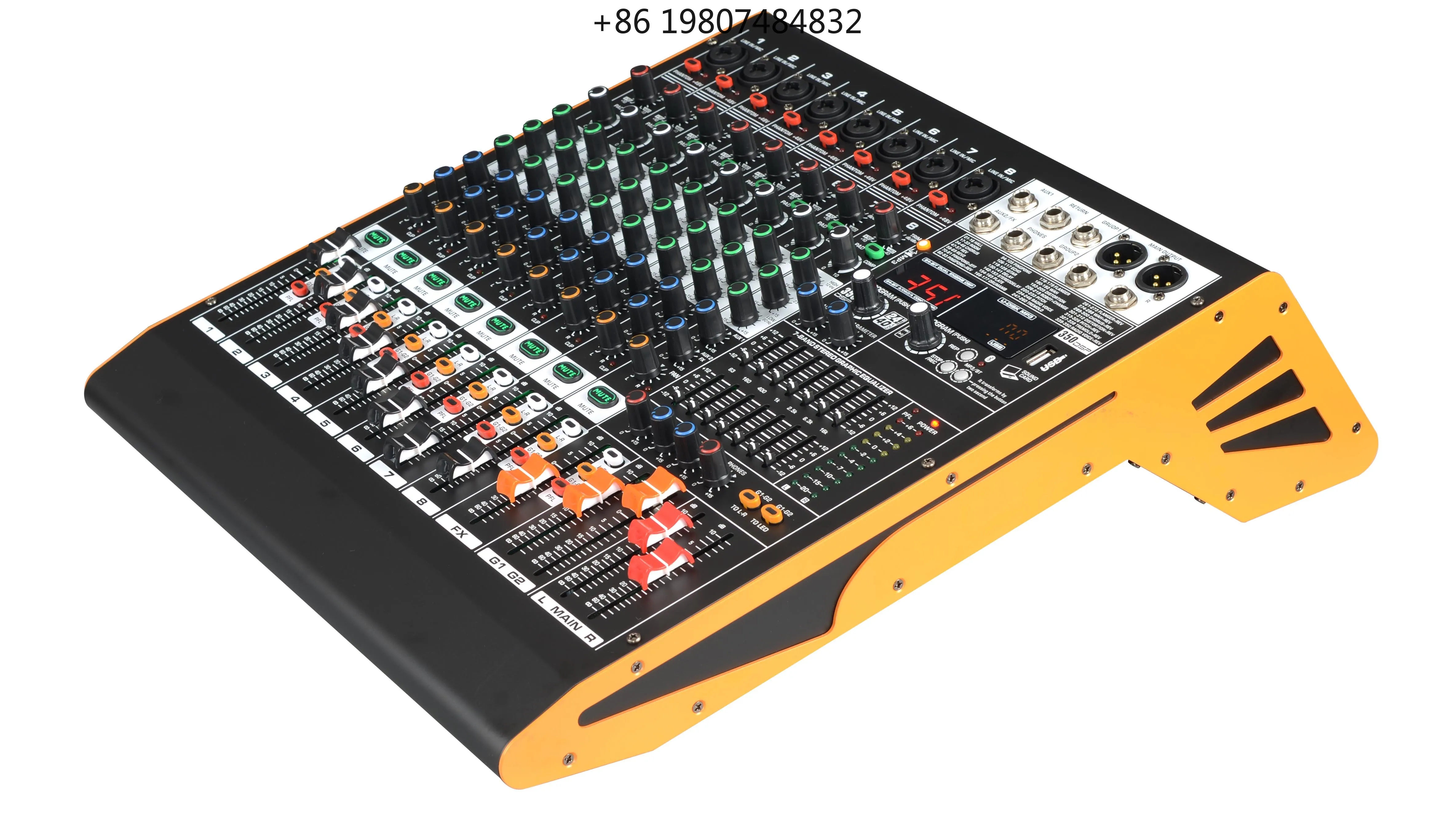 

Phantom Power For Stage Professional Audio Console Mixer 8 Channel 350 DSP Effect USB Bluetooth 48V
