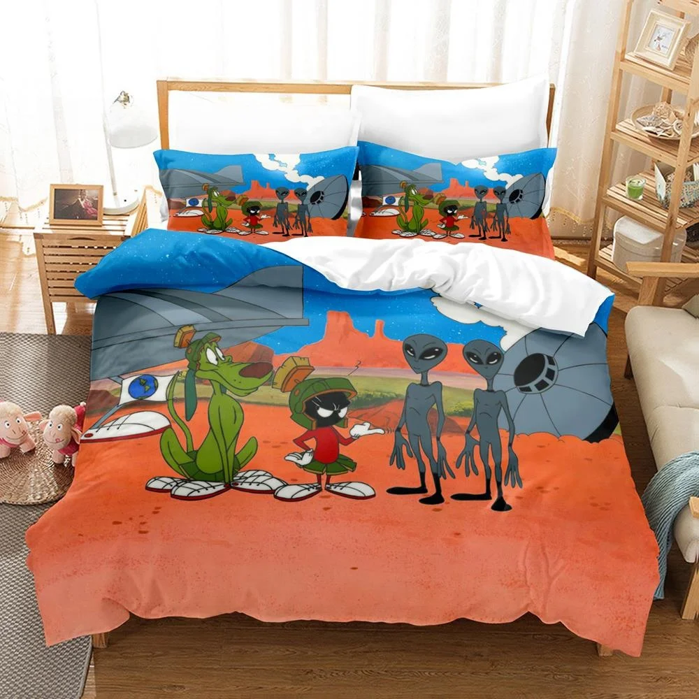 Fashion 3d Print Anime Marvin The Martian Bedding Set Single Twin Full Queen King Size Bed Set Adult Kid Bedroom Duvetcover Sets 6