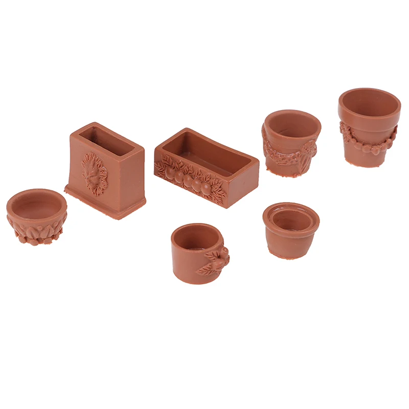 7 Stks/set Mini Miniatuur Bonsai Bloempot Voor 1/12 Poppenhuis Sprookjesachtige Tuin Decor Accessoires Verzamelobjecten