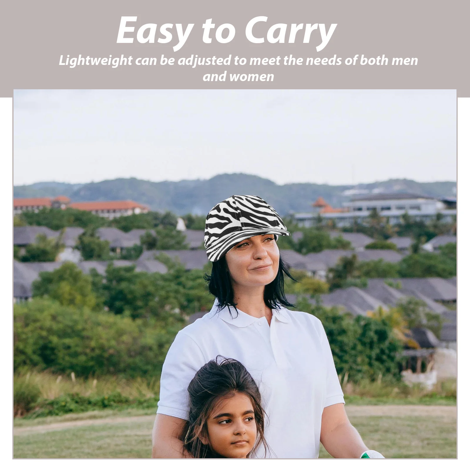 

Cow-Stripe Peaked Cap Sun Protection Lightweight Unisex Outdoor Hat For Travel Fishing Hiking Casual Wear