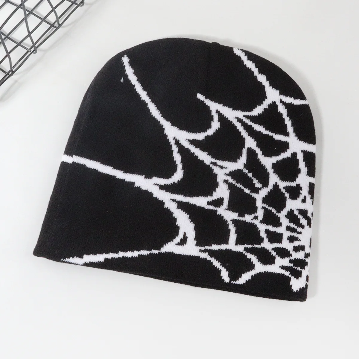 Unisex Knitting Hat Spider Web Design Hip Hop Men's and Women's Cold Hats Individual Leisure Autumn and Winter Riding Sports Hat