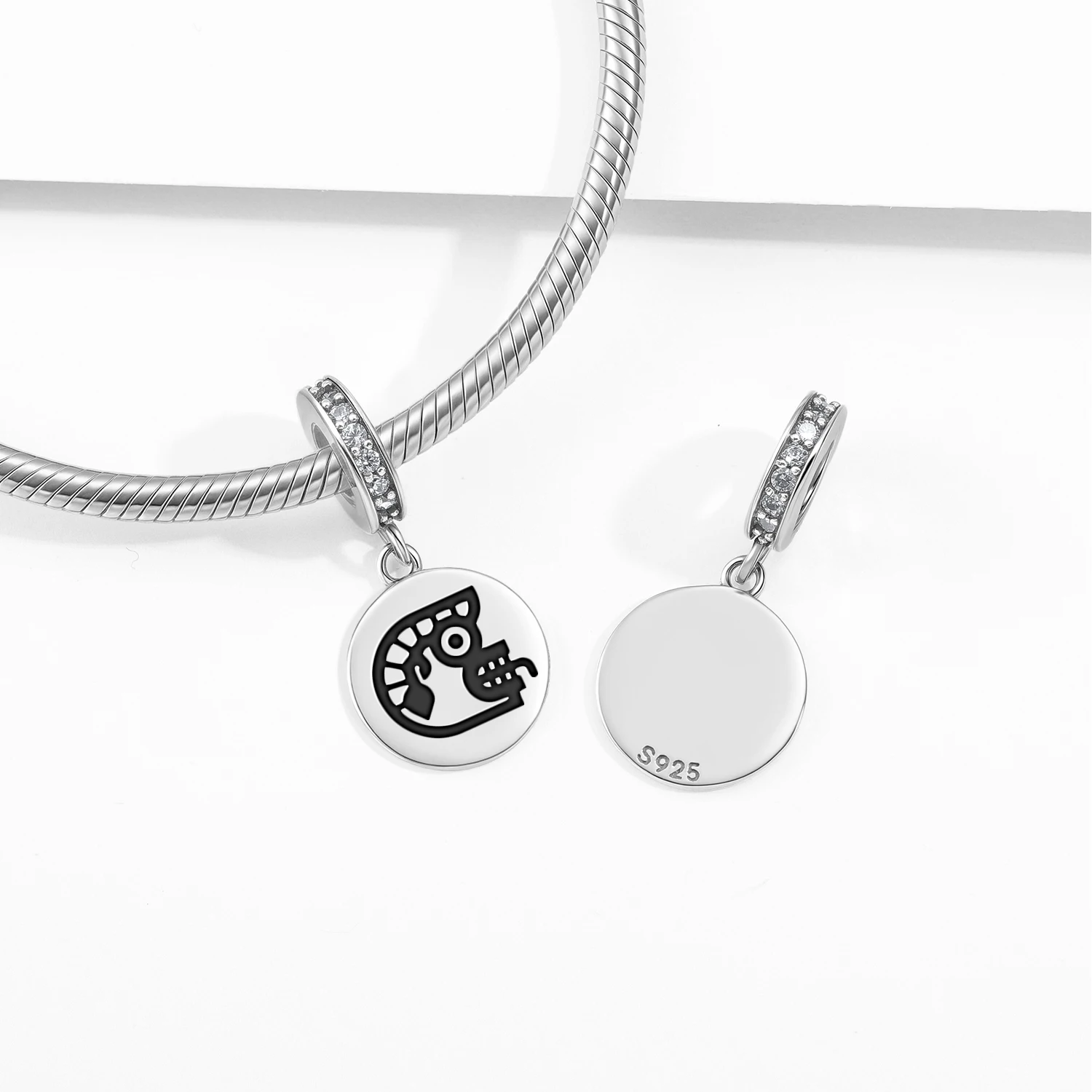 

Aztec Ozomahtli Pendant 925 Sterling Silver Symbol Charm Bead for Women Bracelet Necklace Jewelry Fashion