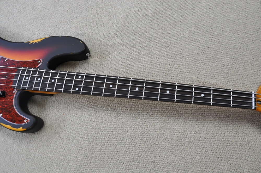 4 Strings Relic Electric Bass Guitar with Rosewood Fretboard,Customizable