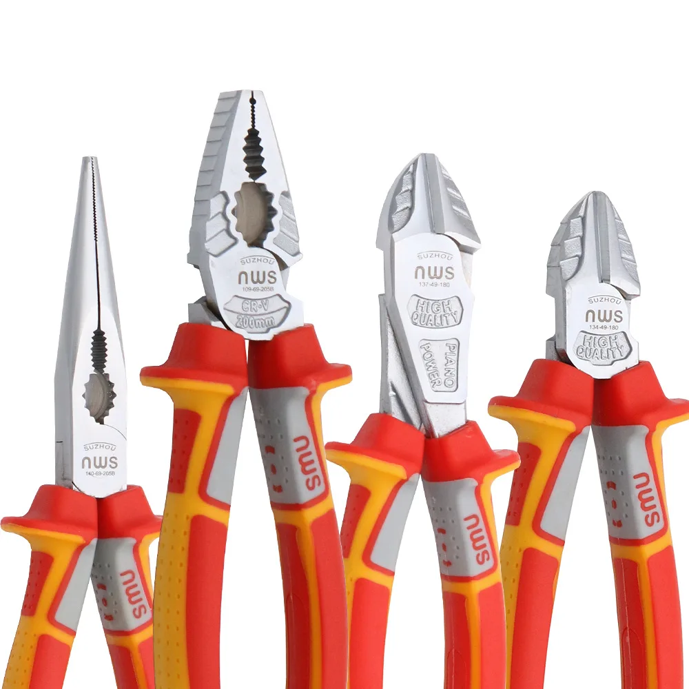 German Industrial Grade Eccentric Wire Pliers Pointed-nosed Pliers Oblique Pliers Large Head Oblique 6 7 8 Inches