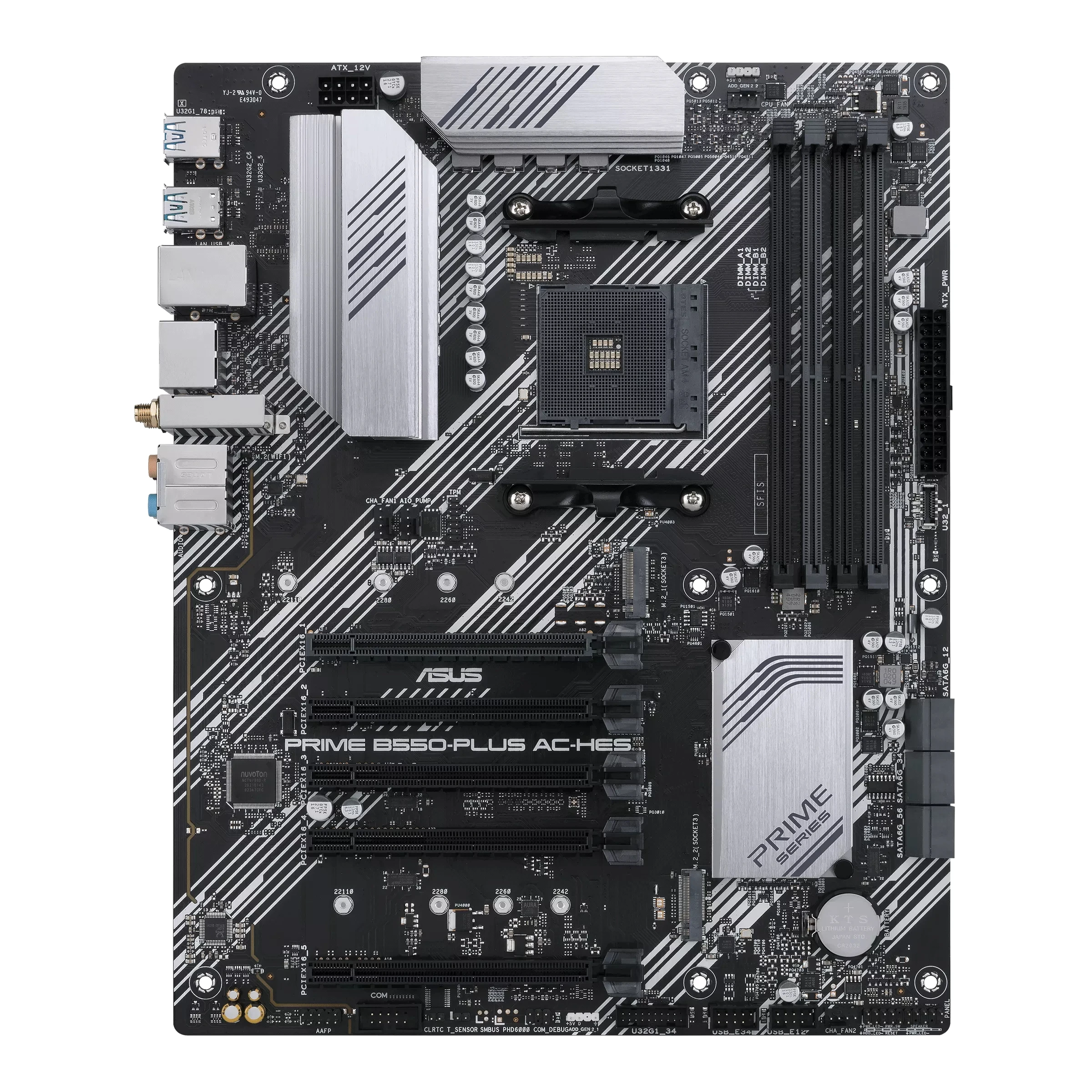 เมนบอร์ด ASUS PRIME B550-PLUS AC-HES รองรับซีพียู AM4 AMD B550 ATX รองรับ M.2 คู่ ใช้ได้กับ Ryzen 4300 Ryzen 5600 Ryzen 4700 Ryzen 5700