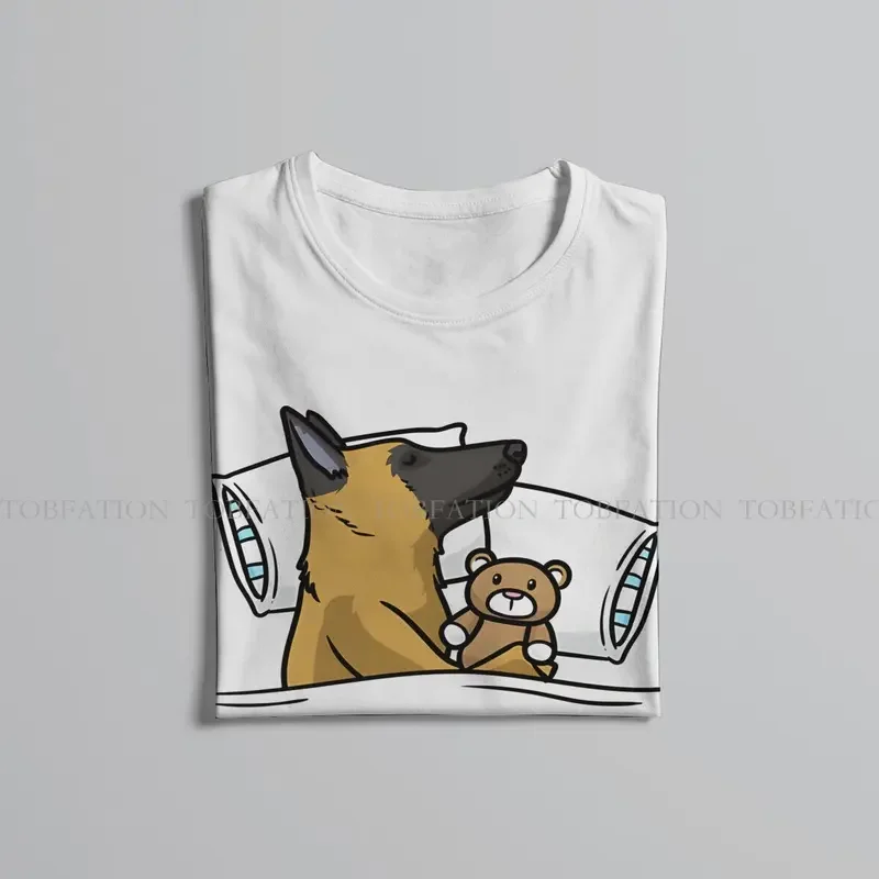 Y2K Dog With Stuffed Animal Belgian Malinois Men T Cotton Gothic Crewneck Tee Shirt Harajuku Clothing