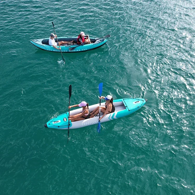 Double Sea Drop Stitch Inflatable Kayak Fishing Boat 2 Seater 3 1 Person Rowing Kayak De Pesc For Sale