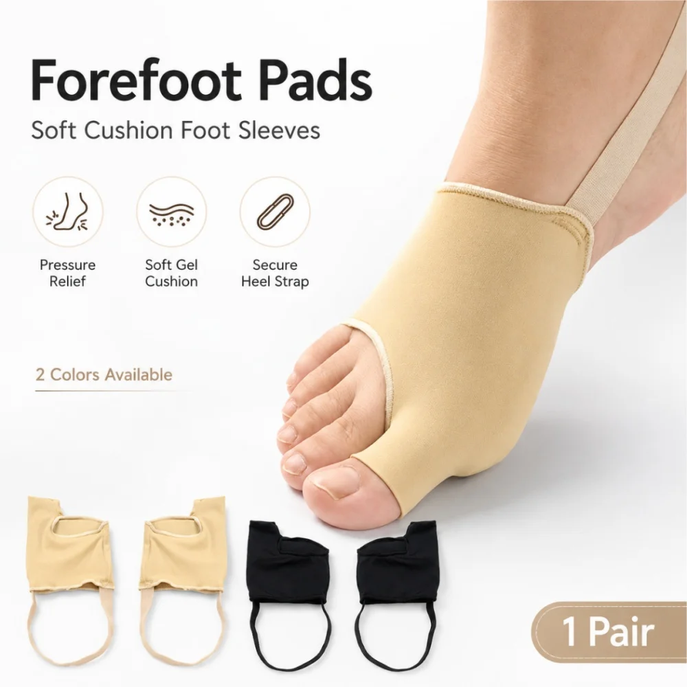 Metatarsalgia Pain Support Soft Silicone Front Foot Protector Non Slip Ankle Belt Toe Separator Orthotic Insoles