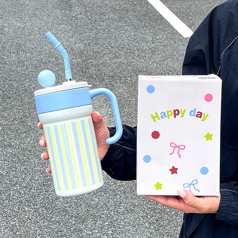 1pc Double-layer Vacuum Insulated Cup - 720ml - High-quality Outer Appearance with Built-in Drinking Tube - Tea Water Separation