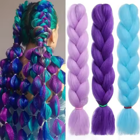 1 Pack 100g 24Inches Jumbo Braids Crochet Hair Synthetic Braiding Hair Jumbo Hair Extension For Women Hair Braids