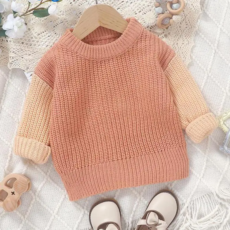 Autumn Winter Children Clothes Fashion Boy Girl Knitted Warm Sweaters Baby Casual Tops Kids Knit Pullover Shirt Infant Knitwear