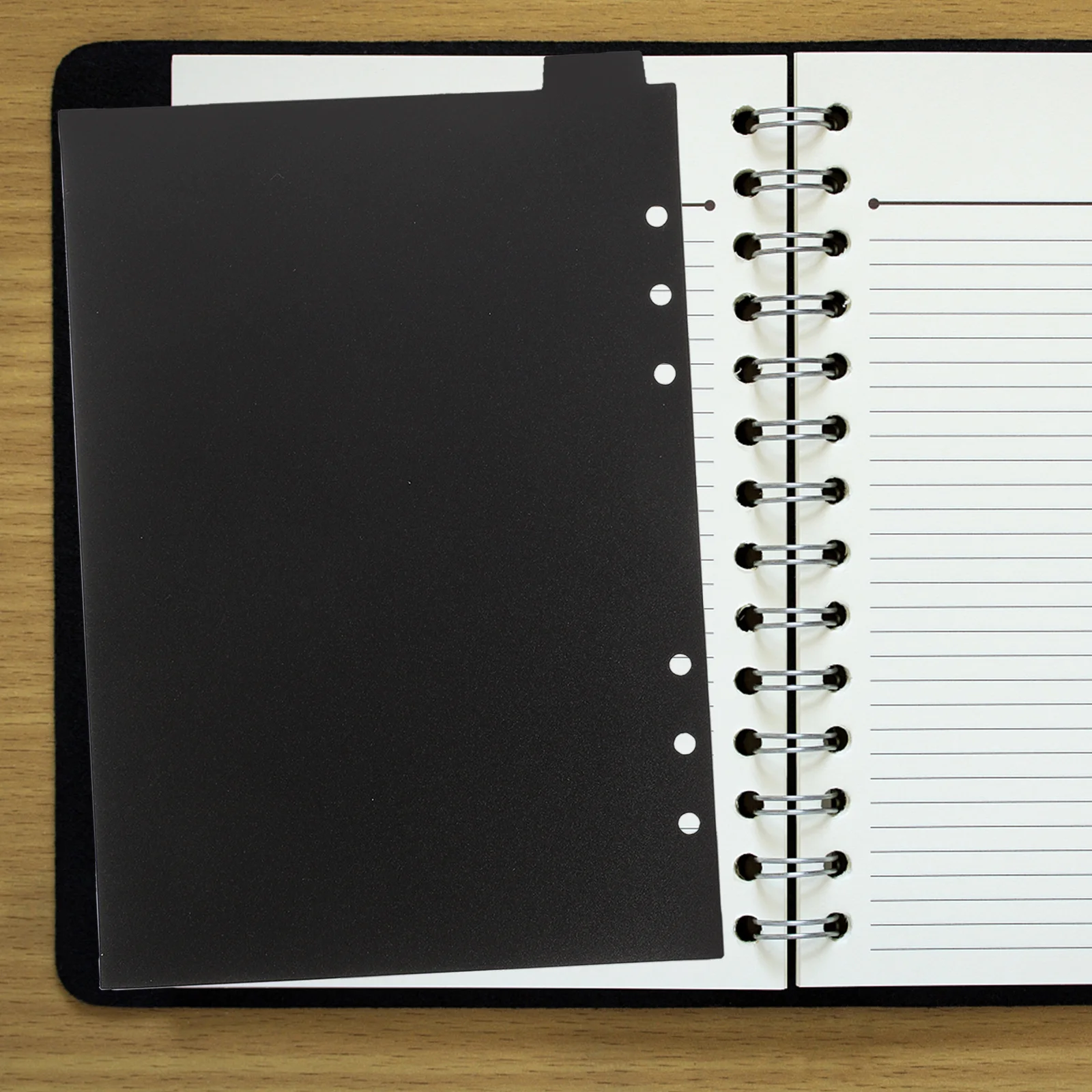 

5Pcs A5 Black Binder Dividers with Tabs Plastic Sheet Protectors 6 Hole for Office School Organizer Binder Dividers with Tabs
