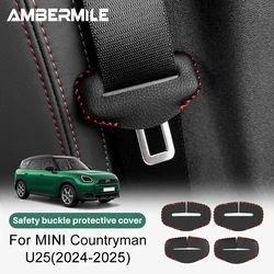 4pcs/set for Mini Cooper Countryman U25 2024 2025 Seat Belt Buckle Protective Cover Interior Modified Safety Decal Car Styling