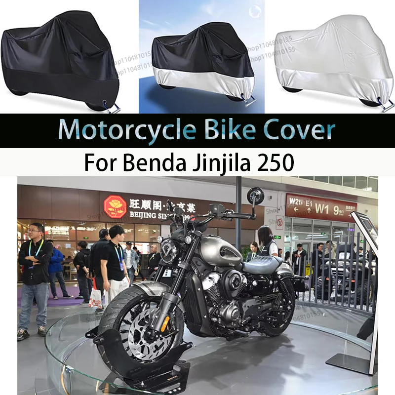 

For Benda Jinjila 250 Motorcycle Cover Moto Rain Cover Waterproof Dustproof UV Cover Coat Indoor Outdoor Motorbike Scooter Cover