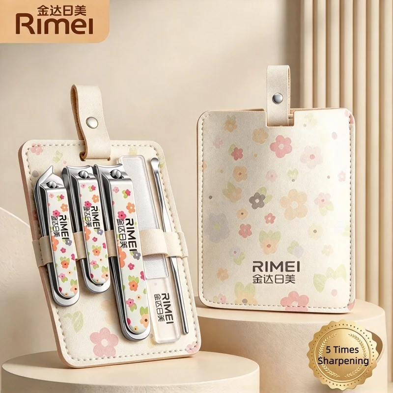 Portable Nail Clipper Kit, Stainless Steel Nail Cutter Nail File Ear Pick, PU Leather Storage Case Travel Nail Grooming Tools