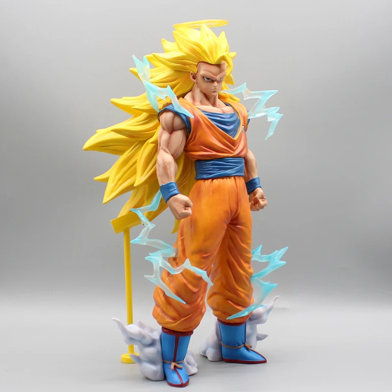 35cm Dragon Ball Hall Of Play Super Three Sun Goku Explosive Saiyan Gk Collectible Trendy Pvc Figures Model Ornaments Toy Gift