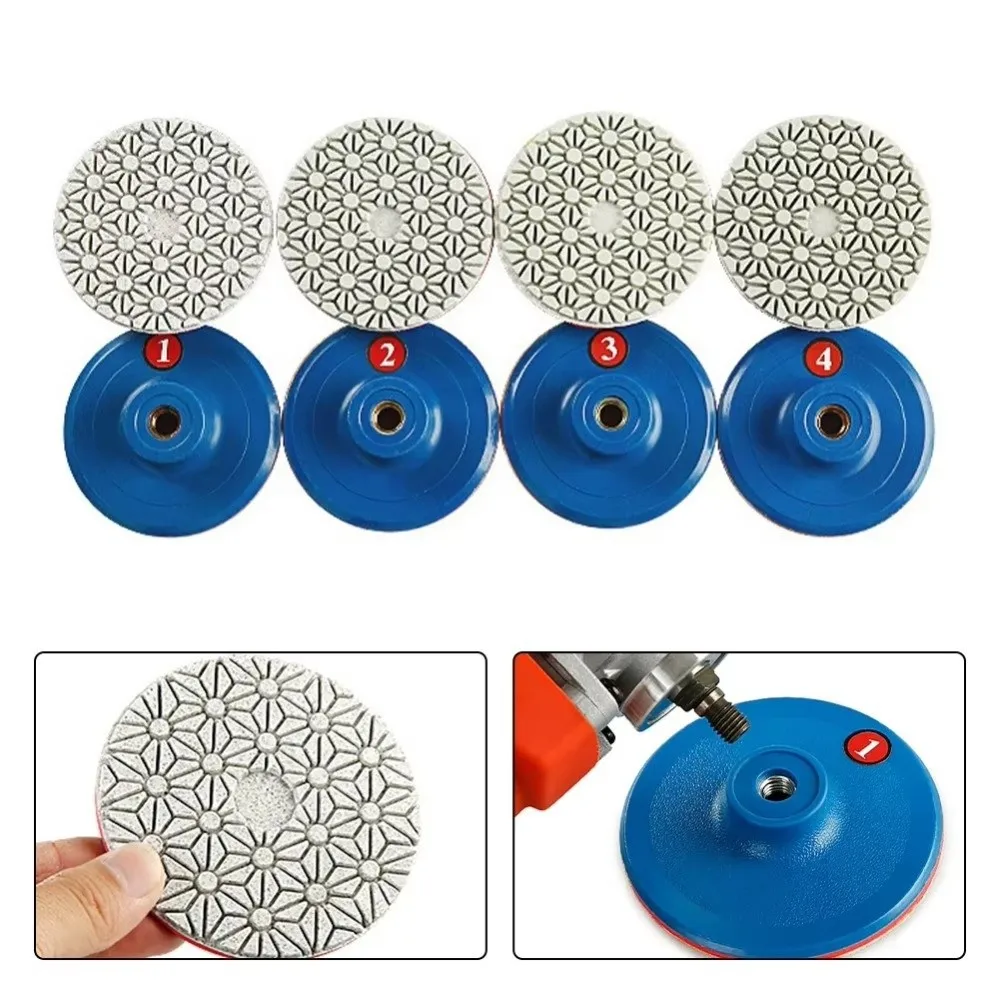 

4 Step Polishing Pad Wet Dry Diamond Coated Stone Polishing Sheet Integrated Renovation Diamond Pad Stone Renovation