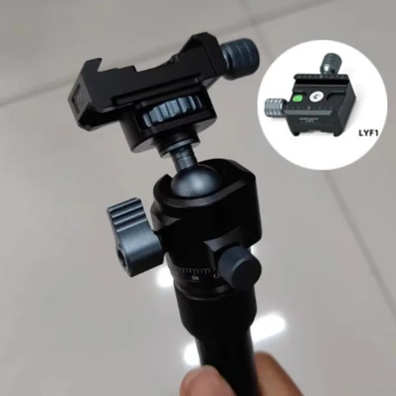 Aluminum alloy metal bidirectional clamp universal standard quick release board camera DSLR tripod base rotation