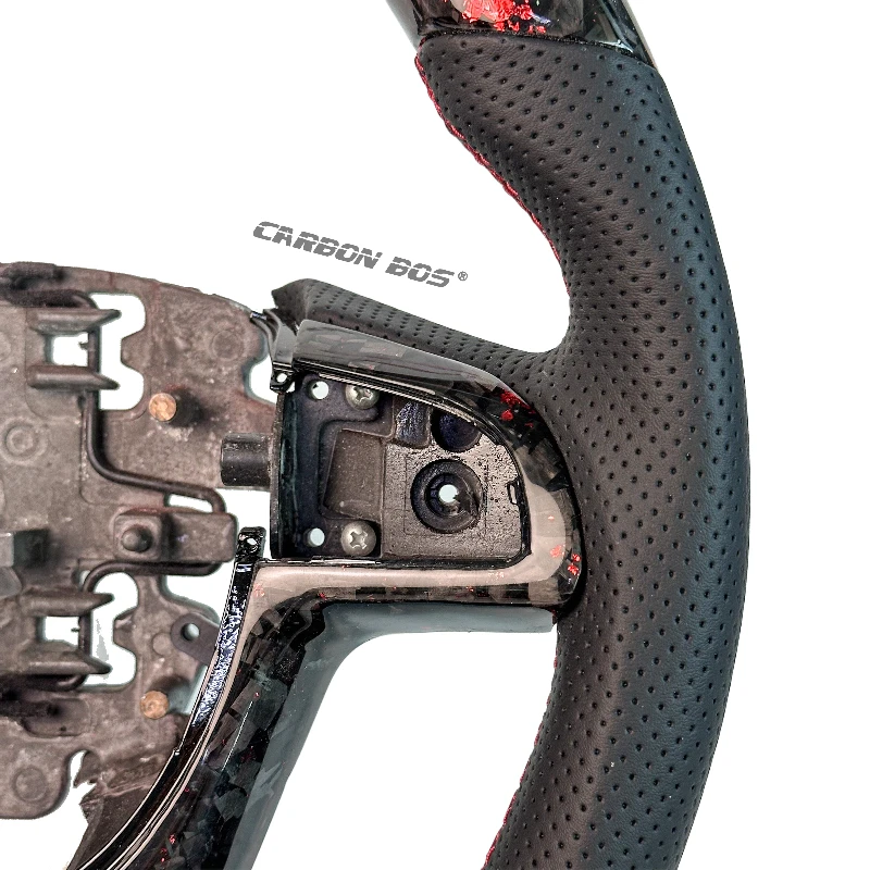 Perforated leather red forged carbon fiber steering wheel suitable for Pontiac G8 Holden COMMODORE VE Chevrolet SS