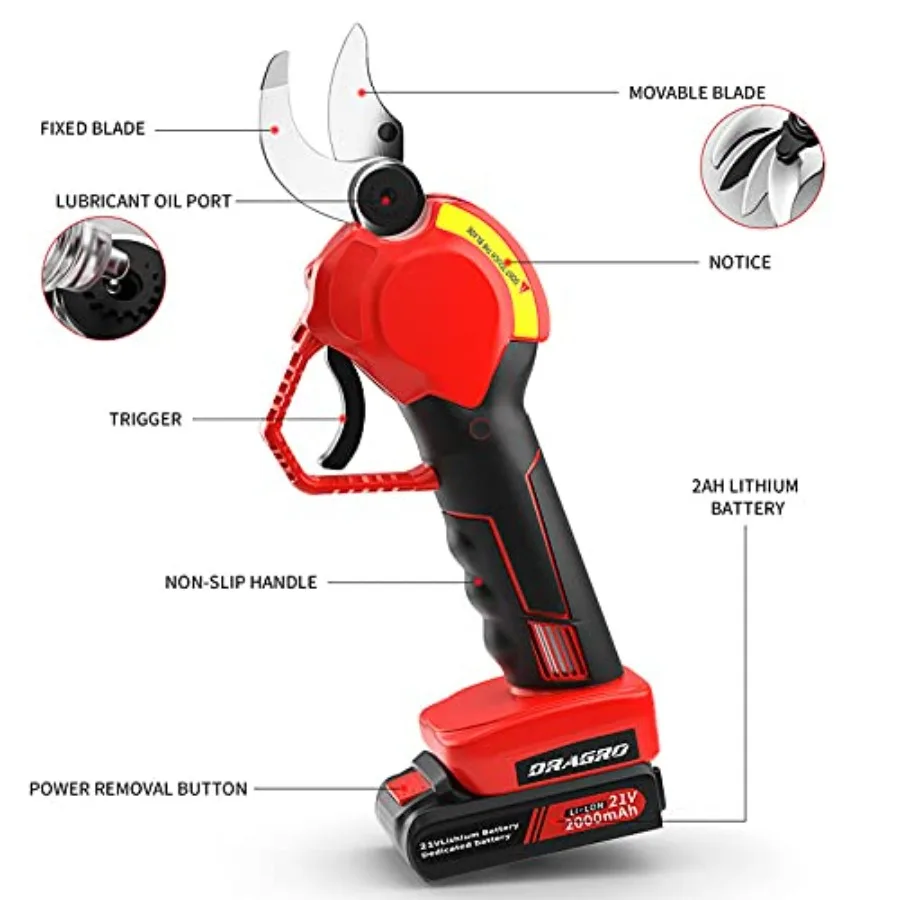 مقصات تشذيب كهربائية مطورة لعام 2025، مقلم تشذيب كهربائي لاسلكي احترافي يعمل بالبطارية مع 2 قطعة Rech