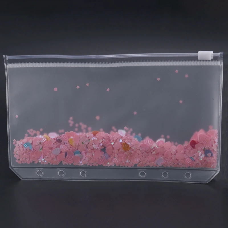 A6 Binder Cash Envelopes, PVC Budget Envelopes With Zipper Envelopes,For 6 Ring Refillable Binder Notebook Planner