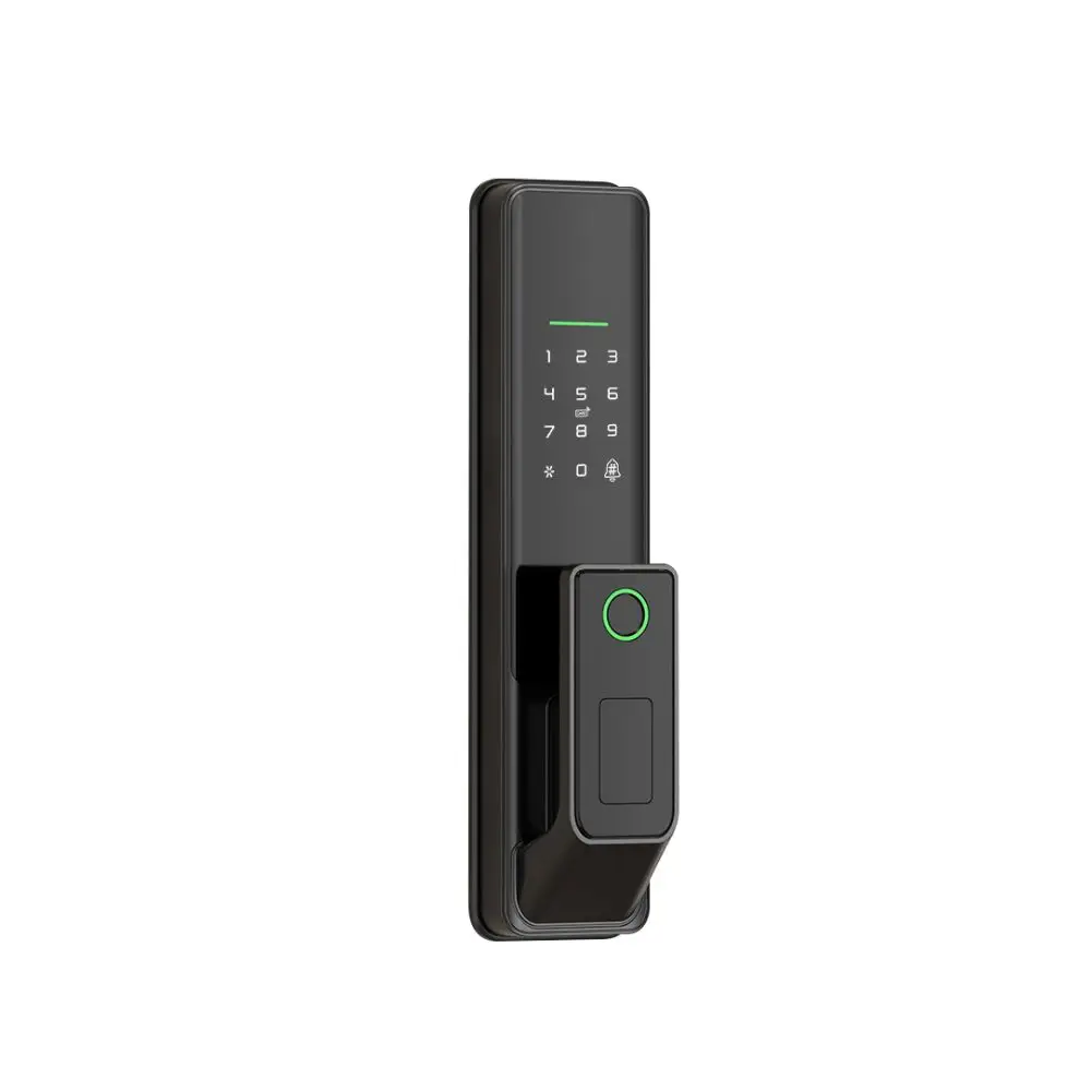 

July003 Fingerprint Biometric Lock WIFI Smart Lock 3D Face Recognition Digital Door Lock with Camera Wooden Door Wood Door Black