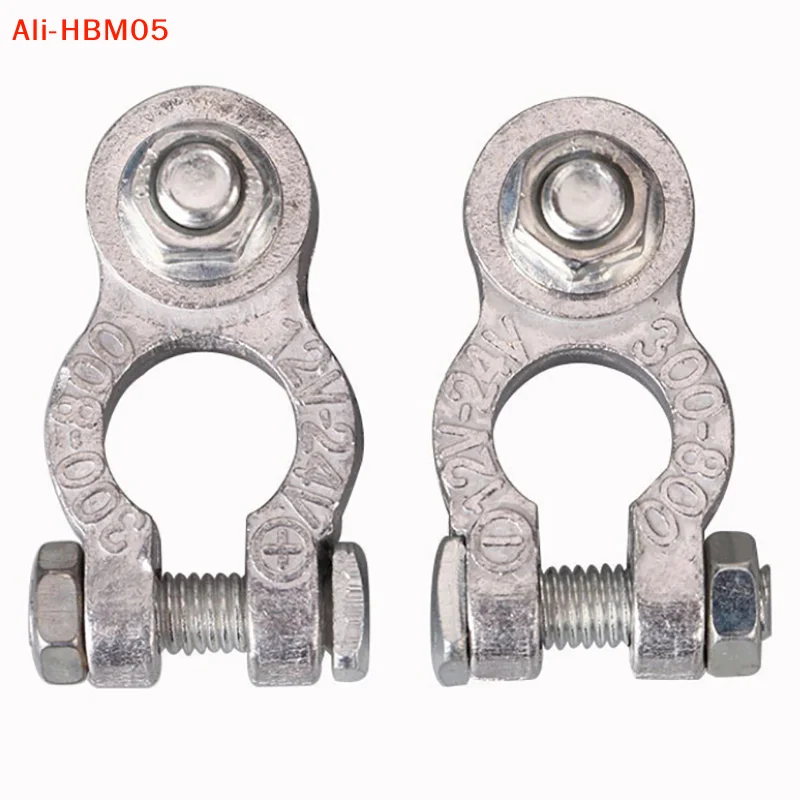 (HB05)1 Pair Battery Terminal Clamp Zinc Alloy Positive & Negative Pole Auto Car Screw Connector Car Battery Terminal Clamp