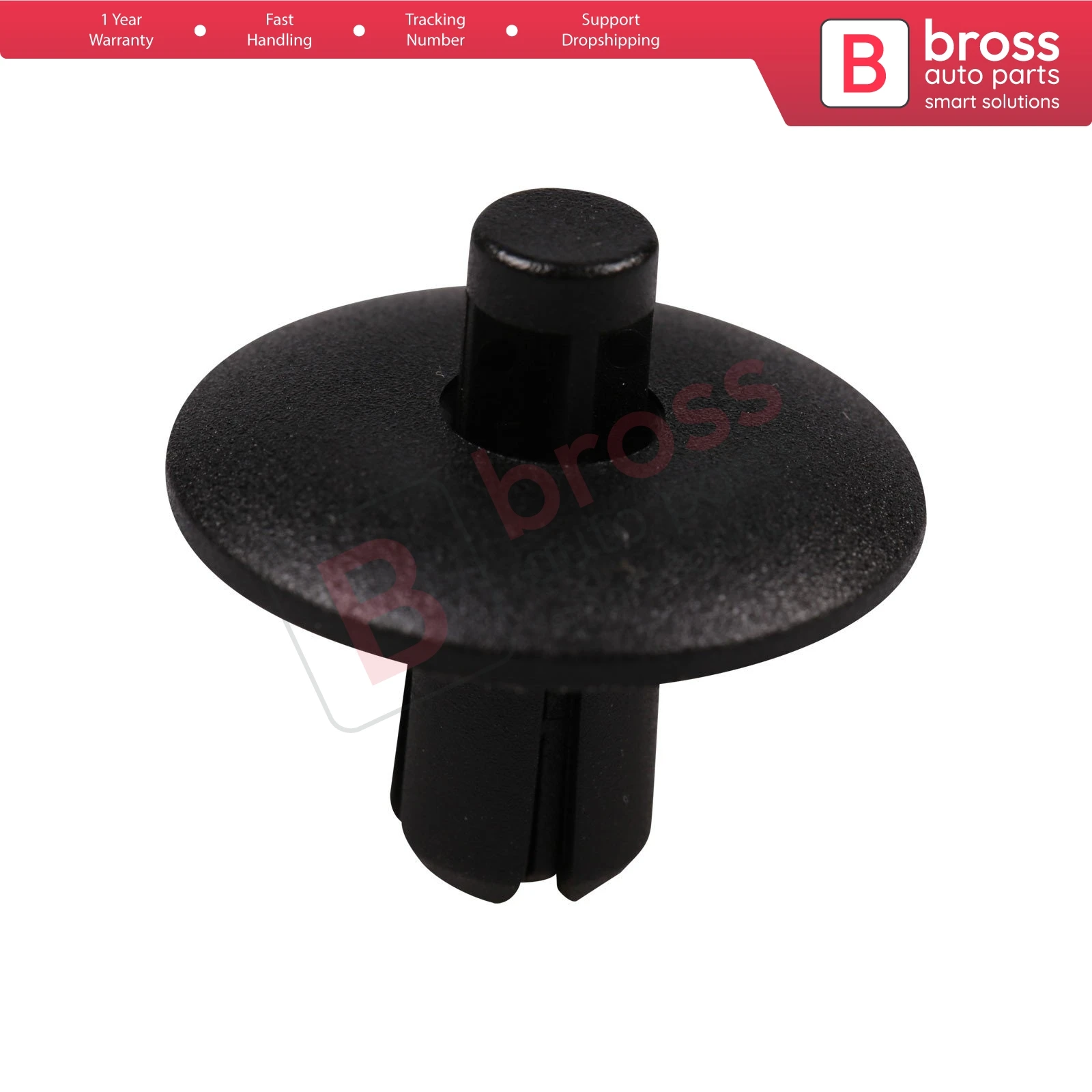 

BCF2085 10 Pieces Push Type Retainer for VW Audi Black Nylon Head Size: 21.8mm Stem Length: 14.8mm Fits into: 7.4mm