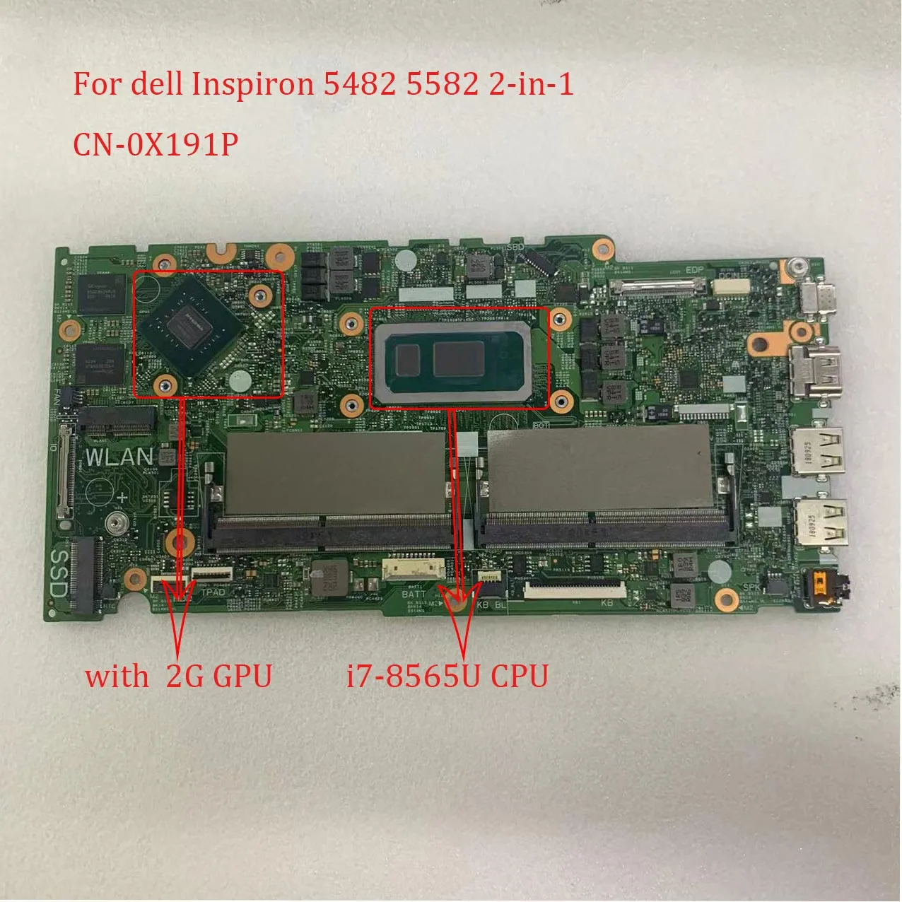 For Dell Inspiron 5482 5582 2-in-1 Laptop  Motherboard CN-0X191P X191P X191P Mainboard 100% Tested Good