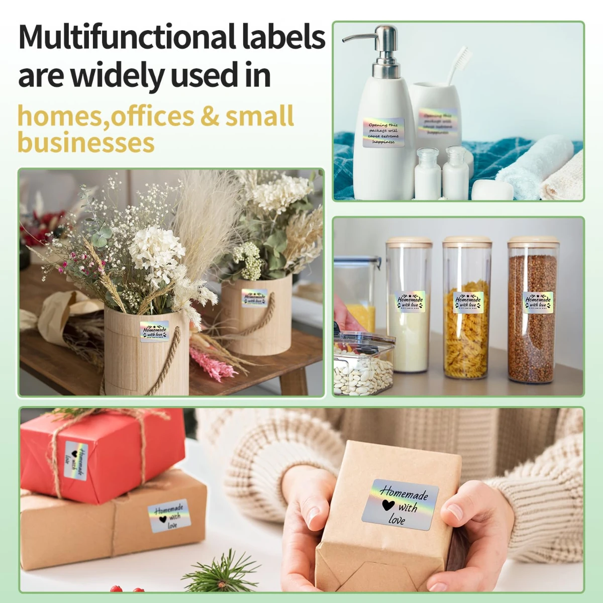 ملصقات حرارية تدريجية M110 - ملصقات لاصقة مقاس 1.57 بوصة × 1.18 بوصة (40 × 30 مم) للعنونة والرمز الباركود والبريد والشعار والملف