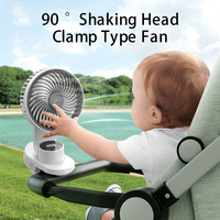 5000mAh Rechargeable Camping Ceiling Fan Desktop 9 Speed Strong Air Circulator Fan With LED Light Home Dormitory Clip-on Fan