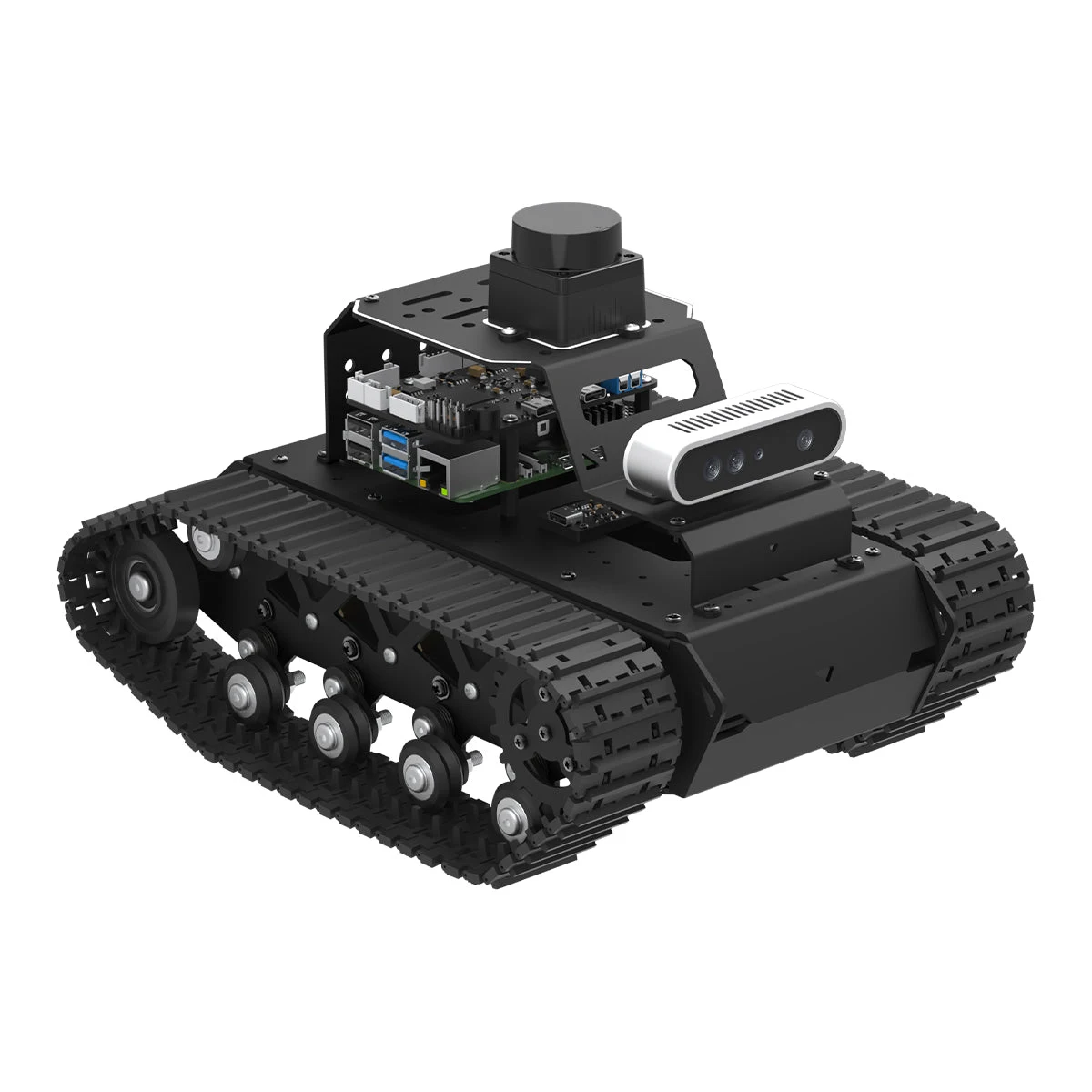 

Шасси видеоуправляемого танка с камерой глубины LiDAR ROS2 Робот с кодированием искусственного интеллекта для Raspberry Pi 5 для модели с большим искусственным интеллектом SLAM Автономное вождение
